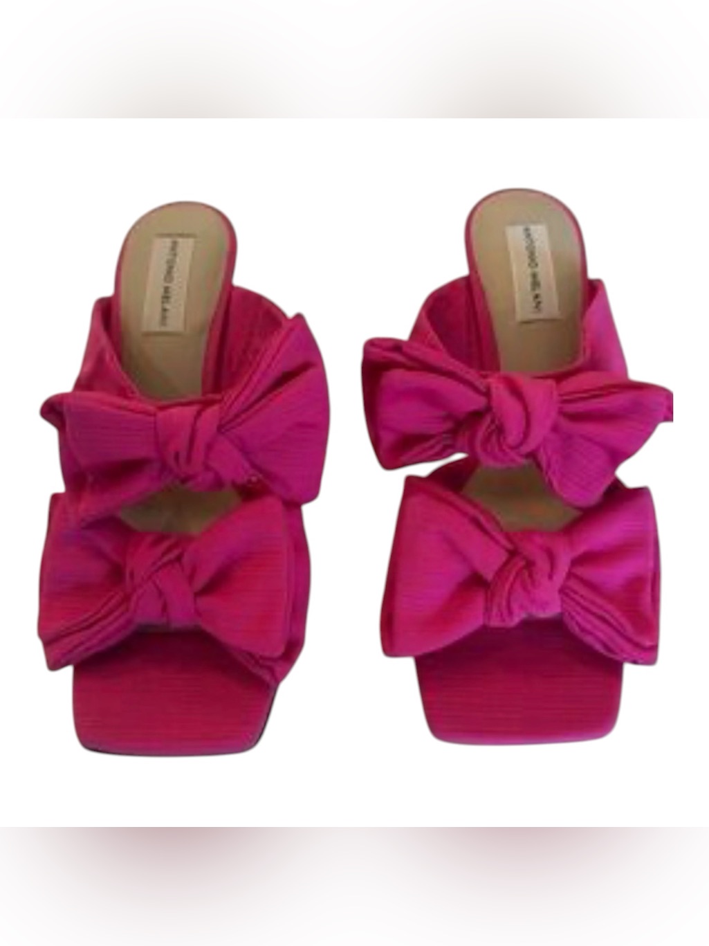 Nwt Antonio Melani Pink Bow Slide Heels Sandals Size 8.5